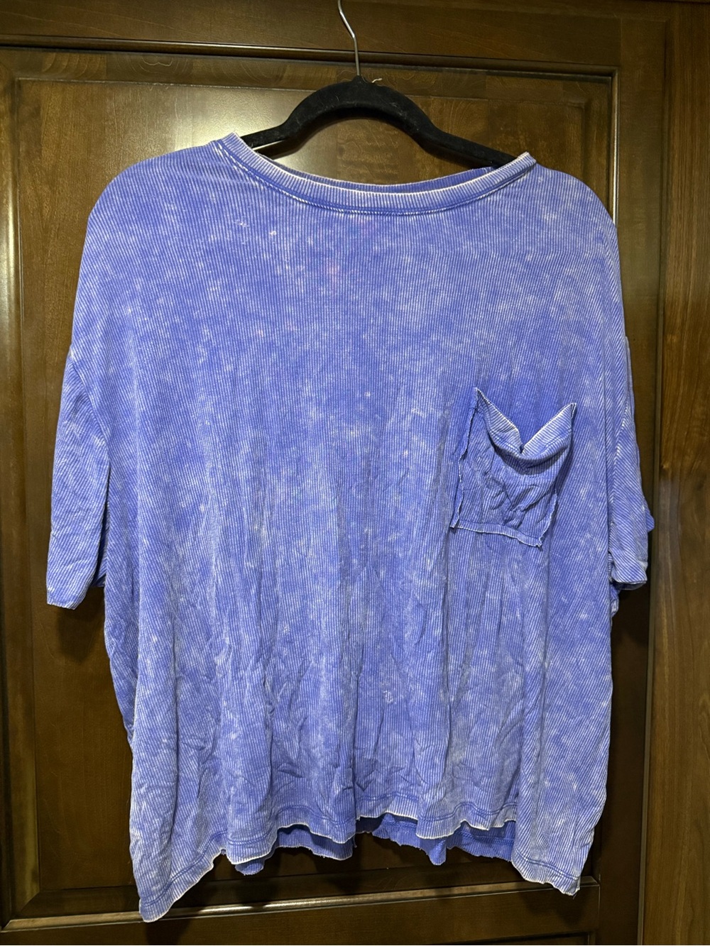 Zenana Outfitters Faded Lavender Short Sleeve Pocket Tee